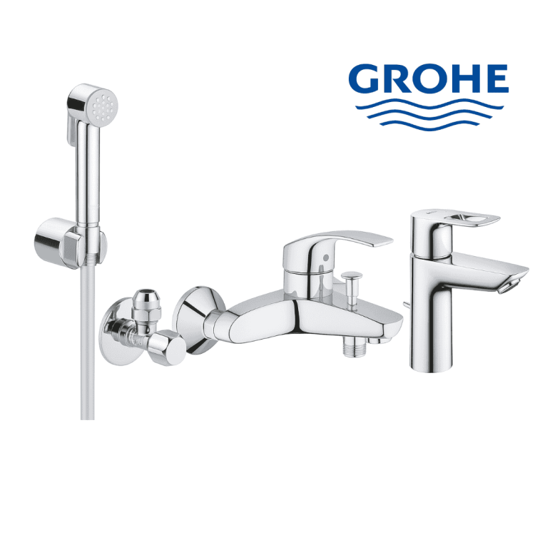GROHE Premium Bathroom Fittings Combo – Complete Chrome Set