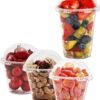XYA Wholesale Custom PET Clear Plastic Ice Cream Cups Fruit Dessert Cold Cups Yogurt Plastic Cups With Lids