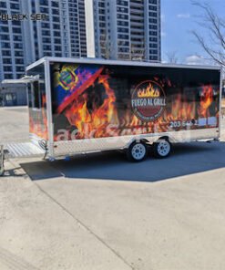 Customized BBQ 16ft  Mobile Fast Food Trailer with Full Kitchen Ice Cream Made in China