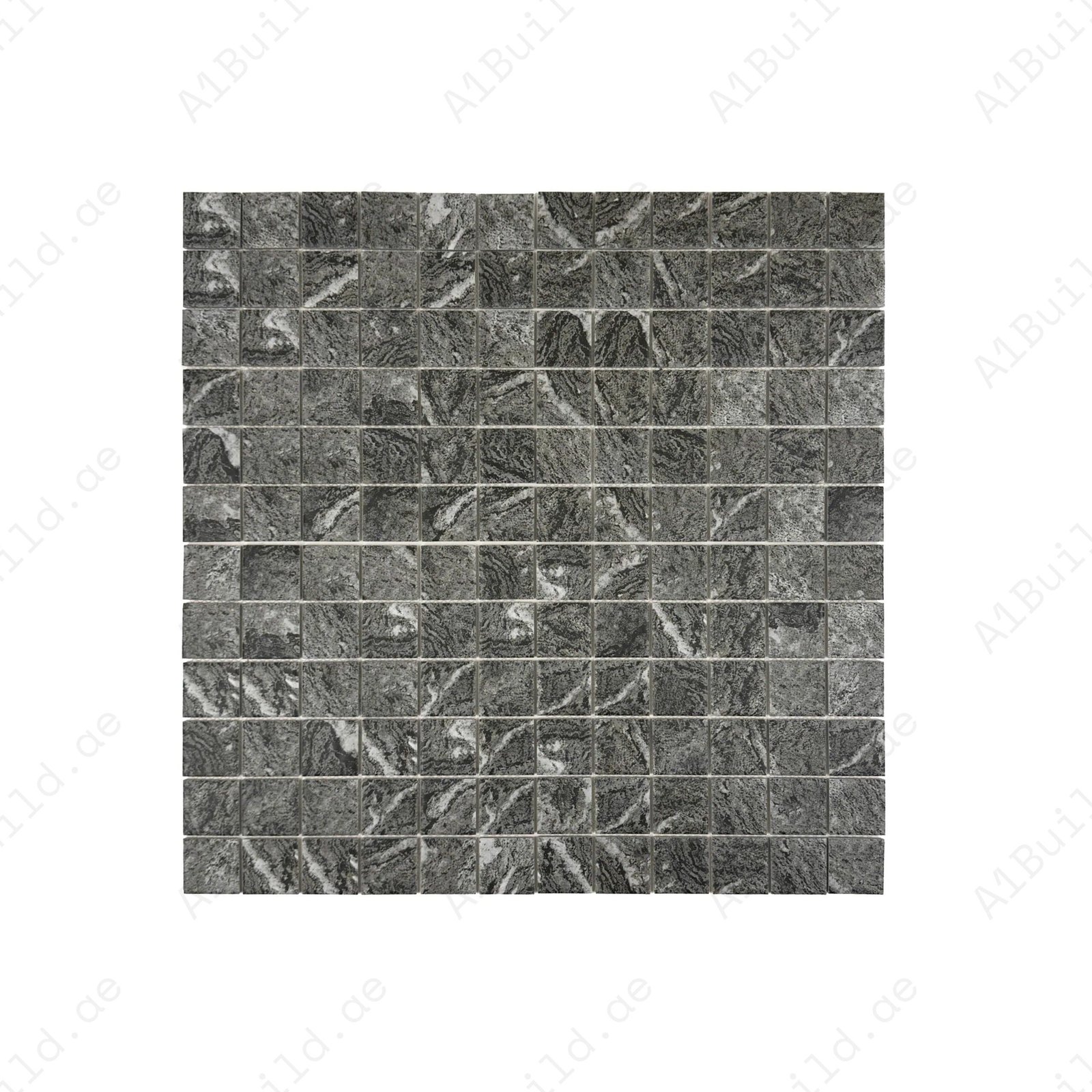 Majestic Naturale Light Black And Light Brown Mixed Stone Pattern Porcelain Mosaic