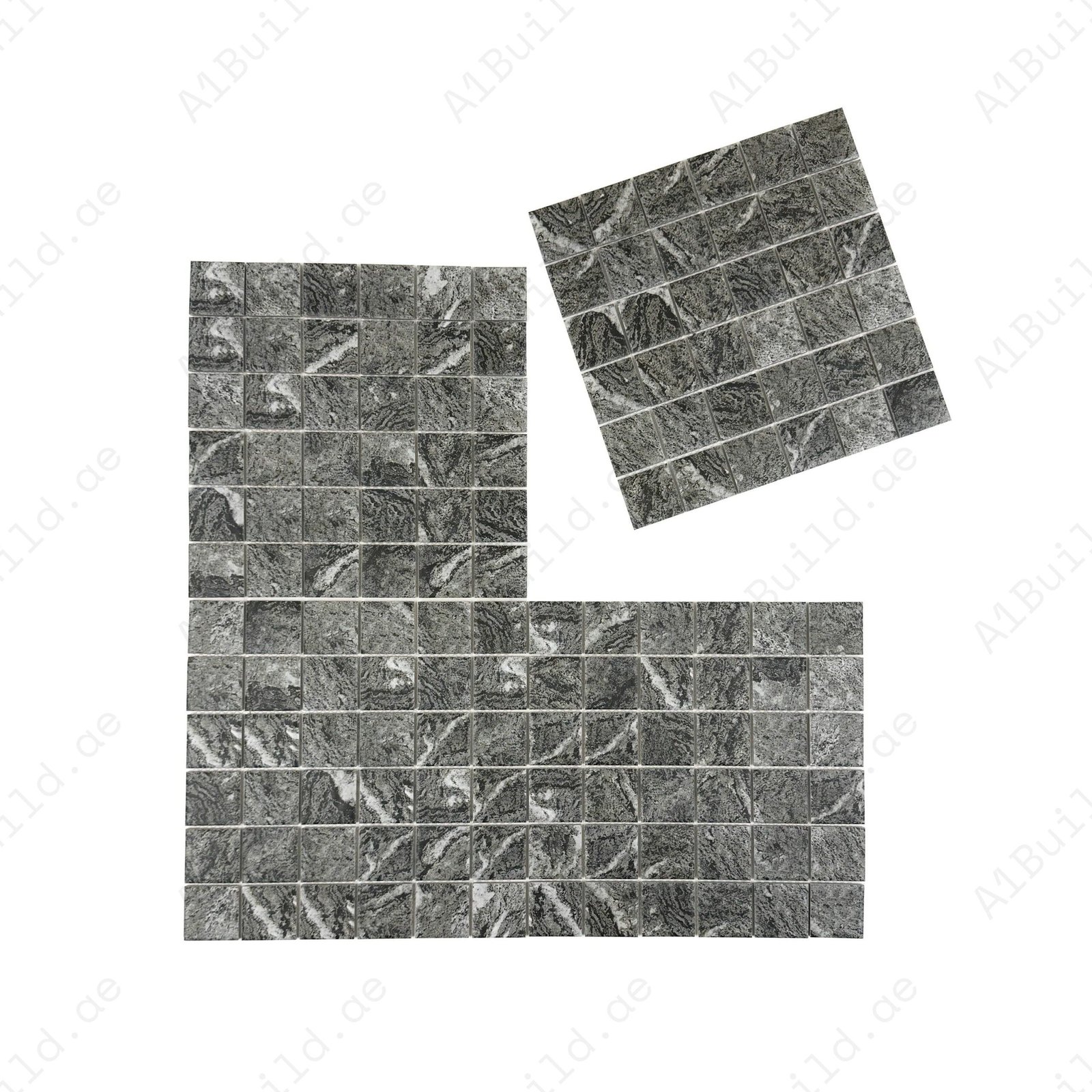 Majestic Naturale Light Black And Light Brown Mixed Stone Pattern Porcelain Mosaic - Image 2