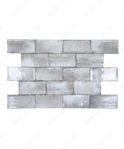 Alternative view of Light Grey Glossy Ceramic Artisanal Tile