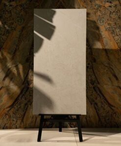 Alternative view of Limestone Pearl Elegant Natural Stone Porcelain Tile 60x120cm | 09mm