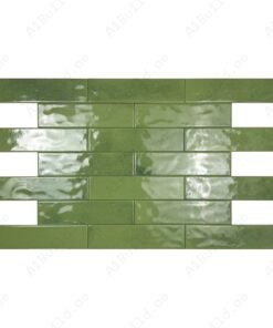Alternative view of Lustre Vintage Fern Green Glossy Ceramic Artisanal Tile