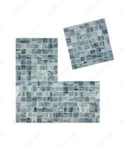 Alternative view of Glacial Artistry Series Pearl River Grey & Lava Grey & Steel Grey Mixed Cloud Hot Melt Glass Mosaic