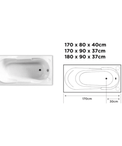 Alternative view of Luxurious mars acrylic bathtub – immerse yourself in comfort with a 170x80x40cm or 170x90x37cm spa experience