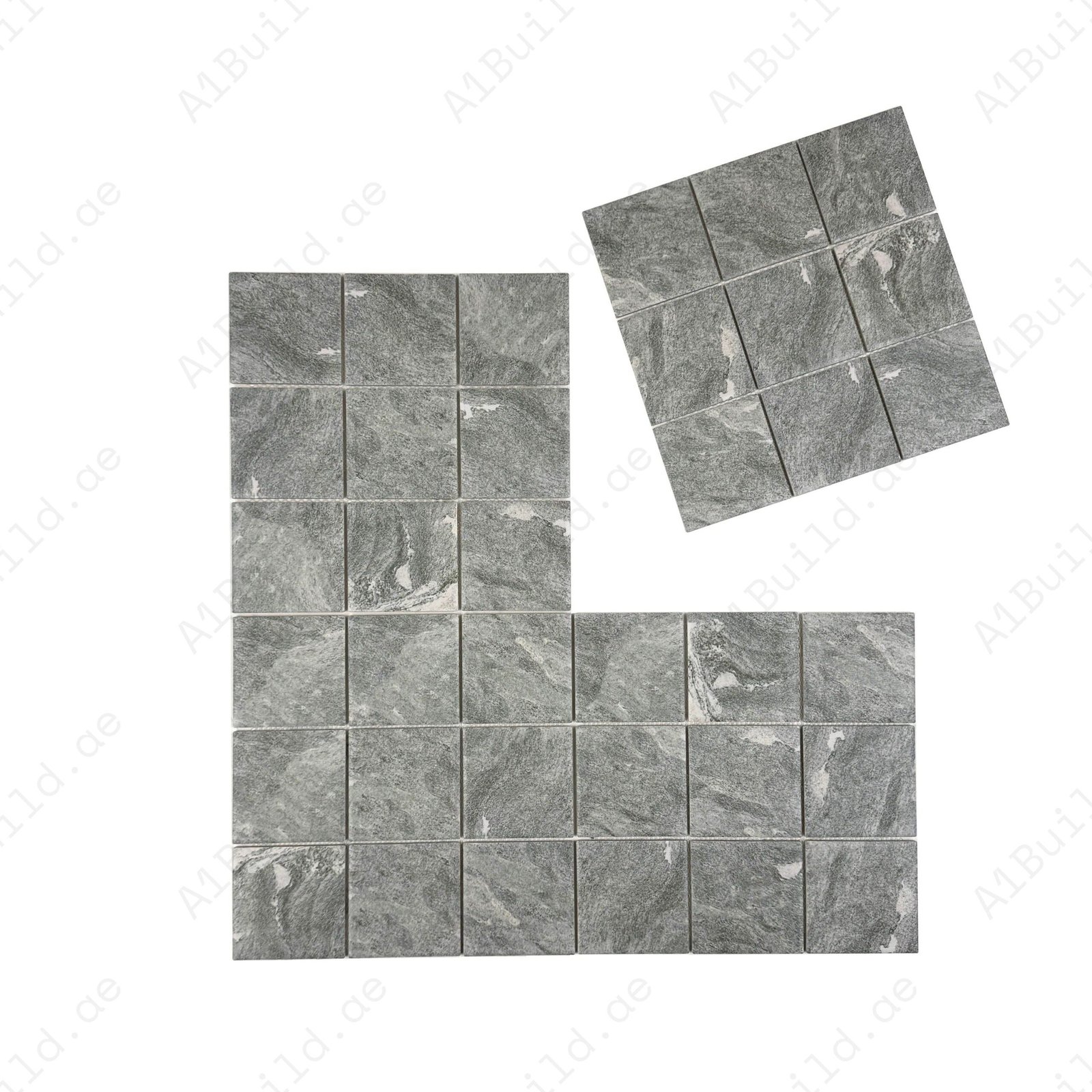 Majestic Naturale Myanmar Grey Stone Pattern Flate Surface Porcelain Mosaic - Image 2