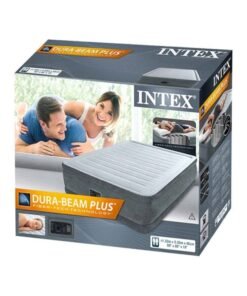 INTEX Queen Dura Beam Series Elevated Airbed With Bip Fiber Grey