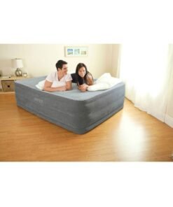 Alternative view of INTEX Queen Dura Beam Series Elevated Airbed With Bip Fiber Grey