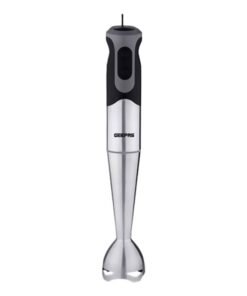 GEEPAS Stainless Steel Hand Blender - 2 Speed Powerful Motor with Durable Stainless Steel Blade & Removable Stick | Ideal for Smoothies, Shakes, Baby Food, & Fruits GHB5468 Silver/Black