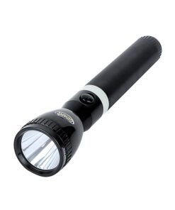 GEEPAS Rechargeable LED Flashlight 287mm- Hyper Bright White with 4-5 Hours Working Rechargeable & High Capacity Battery, Hyper Bright & Tough | Ideal for Patrolling, Trekking, Emergency Power Cut Black 287mm