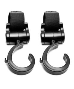 OUTAD 2-Piece Multi-Functional Convenient 360 Degree Rotating Stroller Hook Set - Black