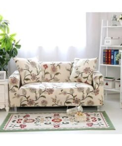Three Seater Sofa Cover Beige/Red/Green 190-230cm