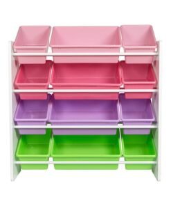 Alternative view of Homesmiths 4-tier Toy Storage Organizer For Kids White Color, 12 Pastel Colors Plastic Bins | Perfect for Home, Play Schools and Kindergarten D39.8Cm x W85.5Cm x H88.3Cm White