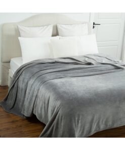 Fabienne Premium Quality Long Lasting Super Soft Easy Care Foldable Light Weight Washable Fluffier King Size Bed Blanket Microfiber charcoal Grey 220x200cm
