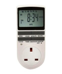 Beauenty 12/24 Hour Programmable 230V LCD Digital Electronic Plug-In Timer White/Black