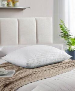 REGAL IN HOUSE Hotel Pillow, for Back, Neck, and Shoulder Support Soft Fluffy Stripe Hotel Pillows Microfiber White 75x50cm