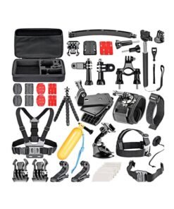 Ozone 50-In-1 Sport Action Camera Accessory Kit For GoPro Hero4 Hero 7, Hero 6 Hero 5 SJCAM Yi Action Camera Black