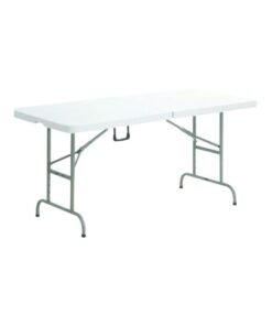 Mr Big Portable Plastic Folding Table White/Grey 120x60x75centimeter