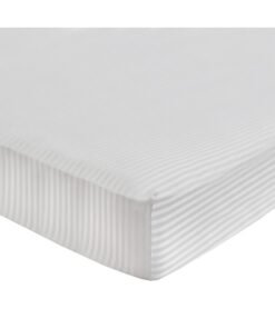 Hotel Linen White 1 Inch Stripe Queen Size 180 X 200 Cm Hotel Linen Fitted Sheet