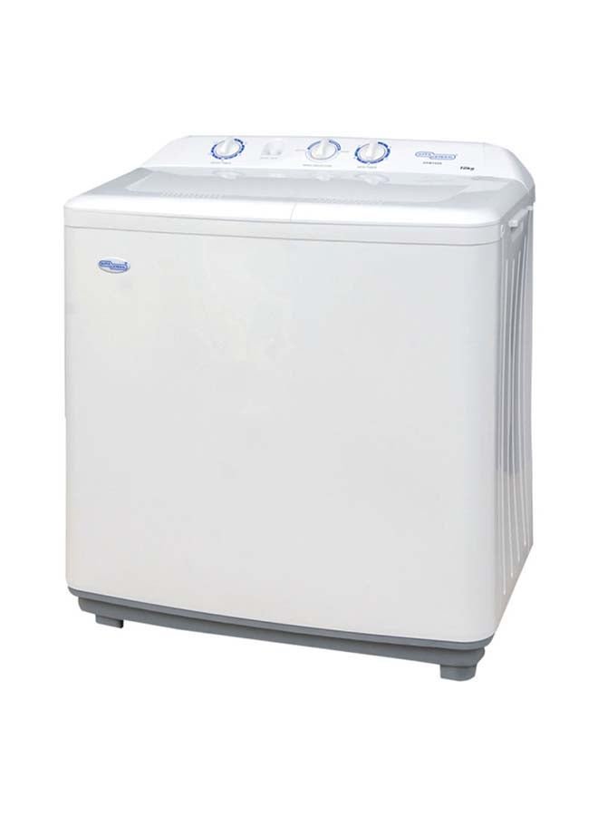 SUPER GENERAL 10 Kg Twin-Tub Semi-Automatic Washing Machine, Efficient Top-Load Washer With Low Noise Gear Box, Spin-Dry, 84 x 49 x 92 Cm 630 W SGW1056N White