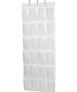 24 Pocket Over The Door Shoe Organizer Clear