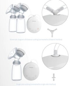 Real Bubee 2-Piece Portable Double Electric Breastfeeding Breast Pump With Baby Bottles