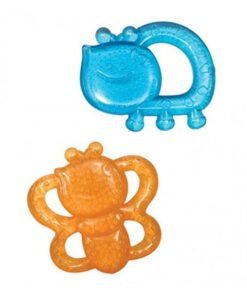 infantino Garden Teething Pals Water Filled Teethers, 0+ M, Pack of 2 - Orange/Blue
