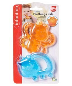 infantino Garden Teething Pals Water Filled Teethers, 0+ M, Pack of 2 - Orange/Blue