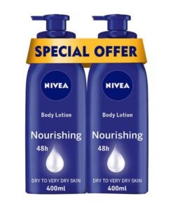 Nivea Nourishing Body Lotion, Almond Oil, Extra Dry Skin, 400ml, Pack of 2 White 400ml