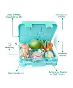 Alternative view of Eazy Kids Dinosaur Bento Lunch Box, 6 Compartment, Free Sandwich Cutter
