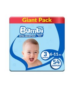 Sanita Bambi Baby Diapers Giant Pack Size 3, Medium, 6-11 KG, 54 Count