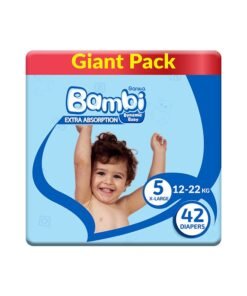 Sanita Bambi Baby Diapers Giant Pack Size 5, X-Large, 12-22 KG, 42 Count