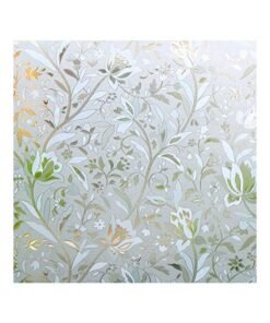 Niviy Floral Pattern Privacy Window Film Clear 17.7x78.7inch