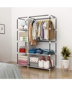 Alternative view of Roman Gifts Portable Fabric Canvas Wardrobe With Storage Cupboard Organiser Beige