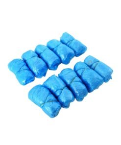 100-Piece Waterproof Disposable Shoe Cover Blue 25cm