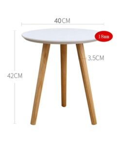 Mini Round Coffee Table White/Brown