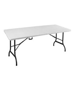LANNY Foldable Dinning Table White/Black 180x75x75cm