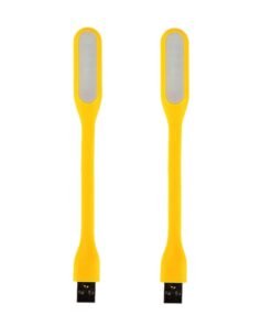 2 Piece Flexible Mini USB LED Night Light Yellow 169x18x9mm