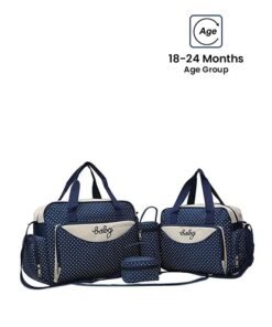 Kidle 4-Piece Multifunctional Baby Traveling Diaper Bag Set, 100% Polyester - Dark Blue