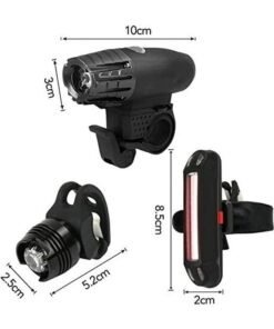 Alternative view of Rock Pow Bike Lights, USB Rechargeable Bike Lights Set, Cycle Lights with 4 Modes, IP65 Waterproof Bicycle Lights, 1 Headlight and 2 Taillights, Easy to Fit 11.2 x 8 x 5.8cm 11.2 x 8 x 5.8cm