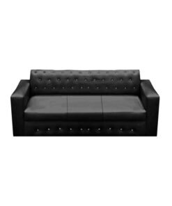 Mab 3-Seater Living Room Sofa Black 200x94x80cm