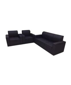 Mab Modern Sectional Sofa Set 5 Seaters Black 200x80x94cm