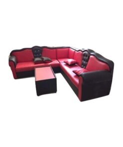 L Shape Mab Sectional Sofa Set 250x94x80 Black/Red 250x80x94cm
