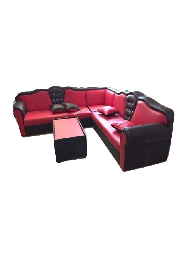 L Shape Mab Sectional Sofa Set 250x94x80 Black/Red 250x80x94cm