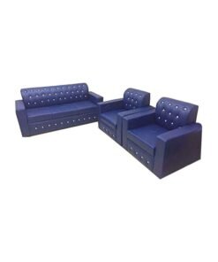 5-Seater Mab Modern Living Room Sofa Set Blue 200x80x94cm