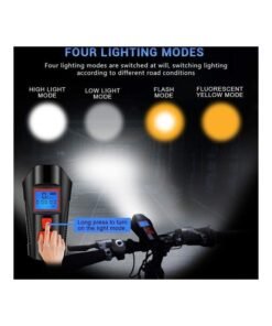 Alternative view of Rock Pow Bicycle Light Set With Horn And Speedometer USB Rechargeable LED Bike Headlight 15 x 10 x 8 cmcm 15 x 10 x 8 cmcm