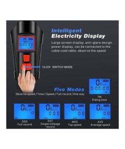 Rock Pow Bicycle Light Set With Horn And Speedometer USB Rechargeable LED Bike Headlight 15 x 10 x 8 cmcm 15 x 10 x 8 cmcm - Image 3