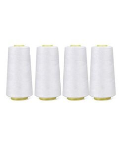 Polyester Sewing Machine Fabric Overlock Thread Line Cone White 11 x 7.5 x 6cm