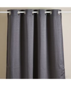 Home Box Atlanta Polyester Solid Single Window Curtain Charcoal Grey 160x140cm